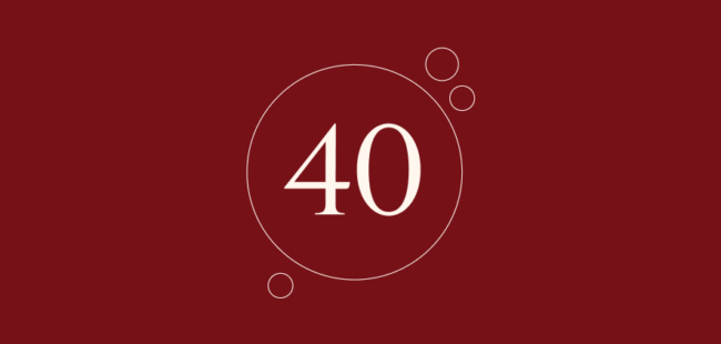 graphic with the number 40 inside a circle