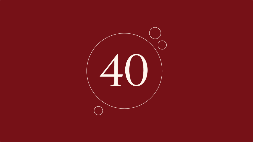 graphic with the number 40 inside a circle